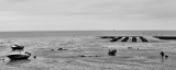 un bateau au loin - Black and blanc