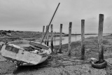 un bateau au près - Black and blanc